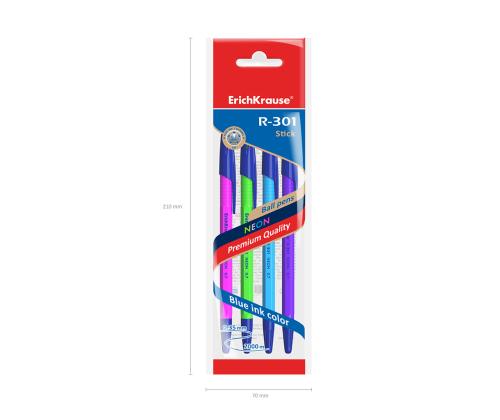 Kuulakärkikynä korkilla ERICH KRAUSE R-301 Stick Neon 0.5mm sininen
