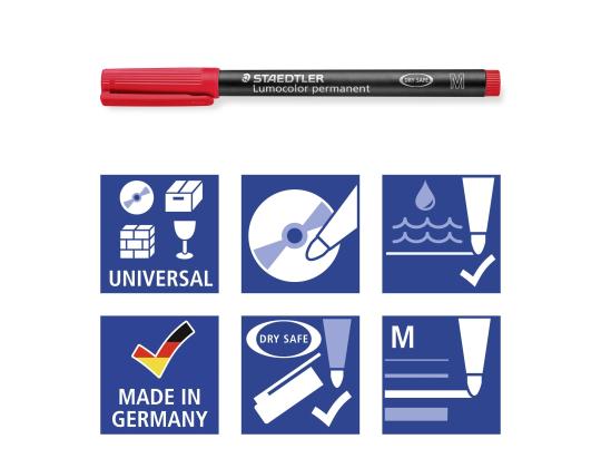 Pysyvä tussi OHP STAEDTLER Lumocolor 317M 1.0mm musta