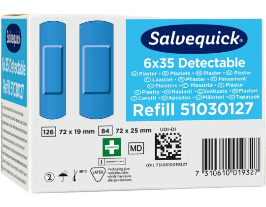 Sininen muovilaastari Salvequick 35kpl/pkt