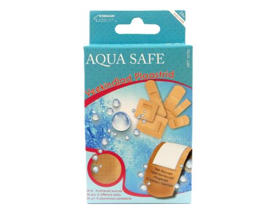 Laastarit vedenpitävät Aqua Safe eri kokoja 24 kpl laatikossa