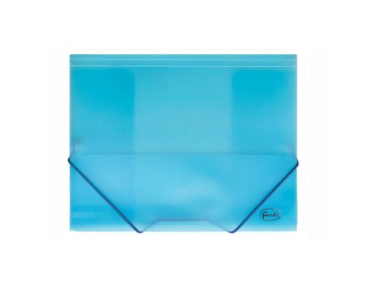 Plastmapp kummiga A4 läbipaistev sinine FOROFIS