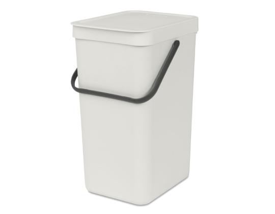 Roskakori 16L kannella BRABANTIA Sort & Go, vaaleanharmaa