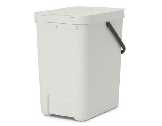 Roskakori 25L kannellinen BRABANTIA Sort & Go, vaaleanharmaa