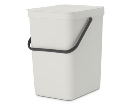 Roskakori 25L kannellinen BRABANTIA Sort & Go, vaaleanharmaa