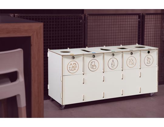 Jäteastia 4x40L & 1x10L lajitteluasema SORTAIDER Container B5