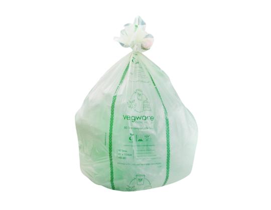 Roskapussi naruilla 70L biohajoava 20kpl/rulla VEGWARE