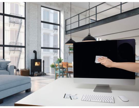 Näytön puhdistusliinat kostutettu DURABLE Screenclean Duo märkä+kuiva 10 kpl pakkauksessa