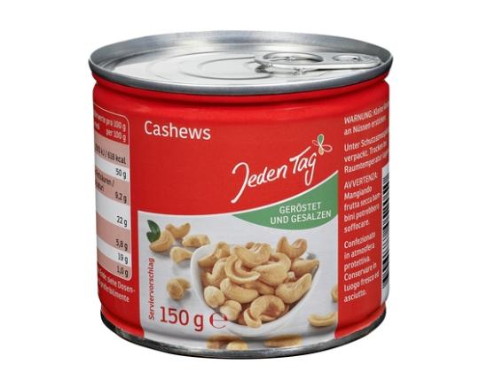 Paahdetut ja suolatut cashewpähkinät JEDEN TAG, 150g