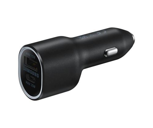 SAMSUNG Duo autolaturi, USB-A, USB-C, 25 W + 15 W, musta - Autolaturi