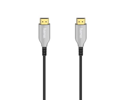 Hama Optical, 4K, kullattu, 15m, hopea - HDMI 2.0b kaapeli