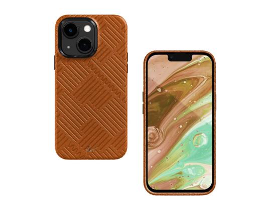 LAUT MOTIF, iPhone 14 Plus, raidat, ruskea - Älypuhelinkotelo