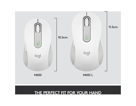 Langaton hiiri LOGITECH Signature M650 L, valkoinen