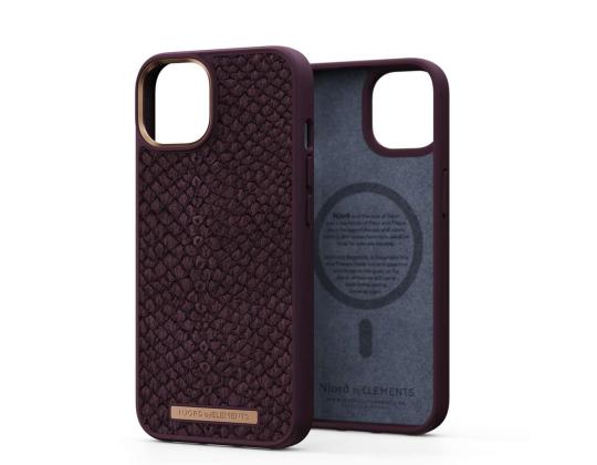 NJORD BYELEMENTS Salmon Leather MagSafe, iPhone 14, ruskea - Nahkakotelo