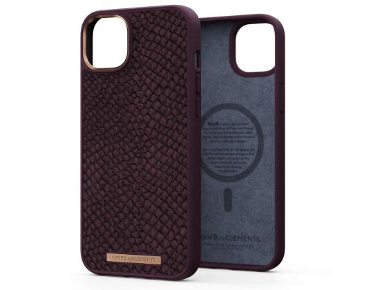 NJORD BYELEMENTS Salmon Leather MagSafe, iPhone 14 Plus, ruskea - Nahkakotelo