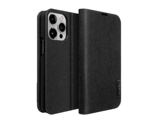 LAUT PRESTIGE FOLIO, iPhone 14 Pro Max, musta - Älypuhelimen kuoret