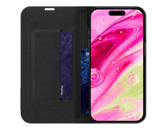 LAUT PRESTIGE FOLIO, iPhone 14 Pro Max, musta - Älypuhelimen kuoret