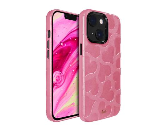 LAUT MOTIF, iPhone 14 Plus, sydämet, pinkki - Älypuhelinkotelo