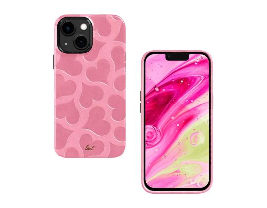 LAUT MOTIF, iPhone 14 Plus, sydämet, pinkki - Älypuhelinkotelo