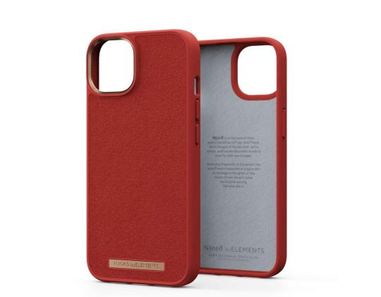 Njord byElements Suede Comfort+, iPhone 14, punainen - kotelo