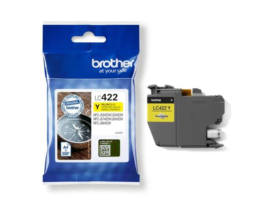 BROTHER LC422BK, kollane - Tindikassett