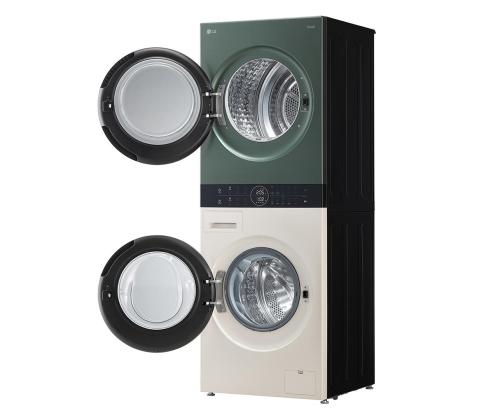 LG, 12 kg + 10 kg, syvyys 66 cm, 1400 rpm, beige/vihreä - Pesukone + kuivausrumpu - Pyykinpesukone + kuivausrumpu