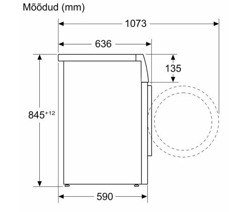 Bosch Series 6, 9 kg, syvyys 59 cm, 1400 kierrosta minuutissa, harmaa - Kannettava pesukone