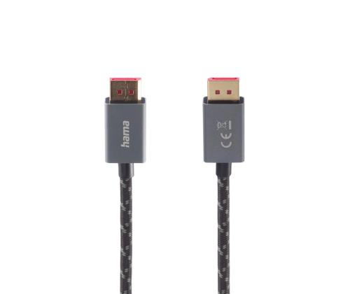 Hama DisplayPort, 8K, 2 m, harmaa - Kaapeli