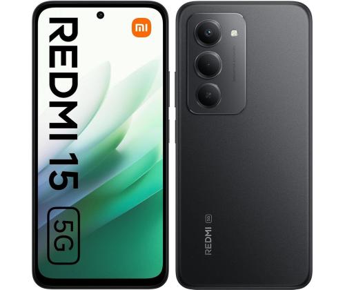 Xiaomi Redmi 15 5G, 4 GB, 128 GB, musta - Älypuhelimet