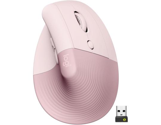 Logitech Lift Vertical Ergonomic Mouse, äänetön, vaaleanpunainen - Langaton optinen hiiri