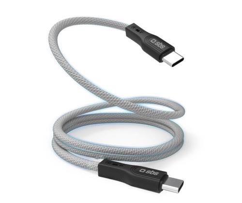 SBS USB-C - USB-C, magneettinen viimeistely, 1 m, musta - Kaapeli