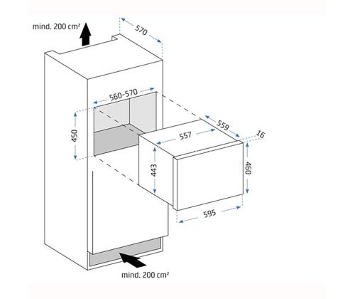 Caso WineDeluxe E 18, 18 pulloa, korkeus 46 cm, musta - Integroitu viininjäähdytin