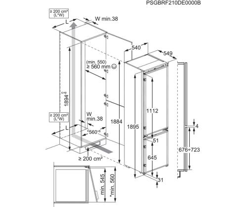 Electrolux 800 Series, NoFrost, 269 L, 189 cm - Integroitu jääkaappi