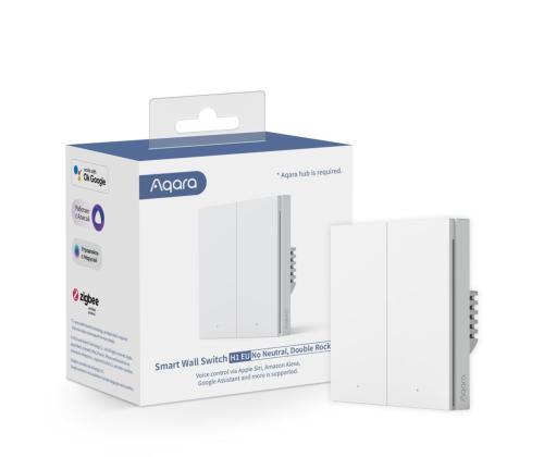 Aqara Smart Wall Switch H1, ilman nollajohdinta, 2 kytkintä - Älykäs seinäkatkaisin