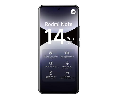 Xiaomi Redmi Note 14 Pro+ 5G, musta - Älypuhelin