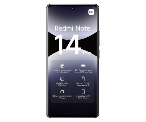 Xiaomi Redmi Note 14 Pro, 8 GB, 256 GB, musta - Älypuhelimet