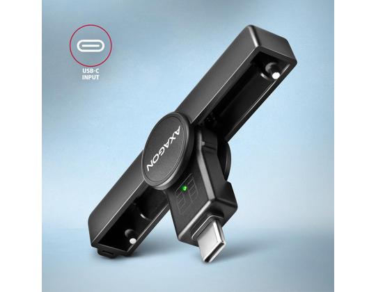 AXAGON CRE-SMPC, USB-C, musta - ID-kortinlukija