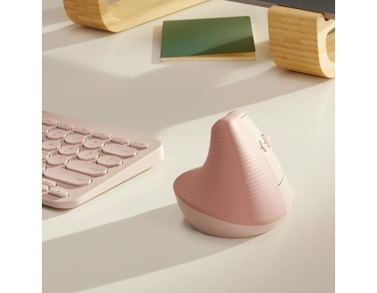 Logitech Lift Vertical Ergonomic Mouse, äänetön, vaaleanpunainen - Langaton optinen hiiri