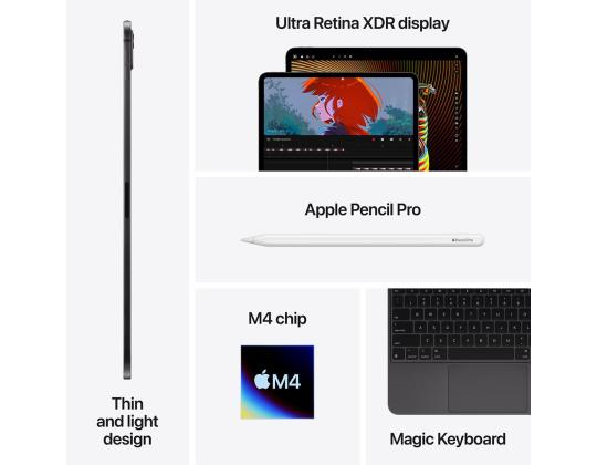 Apple iPad Pro 13", M4 (2024), 512 Gt, kiiltävä, Wi-Fi + 5G, musta - Tabletti