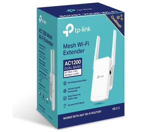 TP-Link RE315, AC1200, valkoinen - Wi-Fi-vahvistin