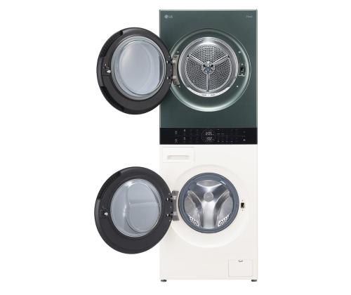 LG, 12 kg + 10 kg, syvyys 66 cm, 1400 rpm, beige/vihreä - Pesukone + kuivausrumpu - Pyykinpesukone + kuivausrumpu