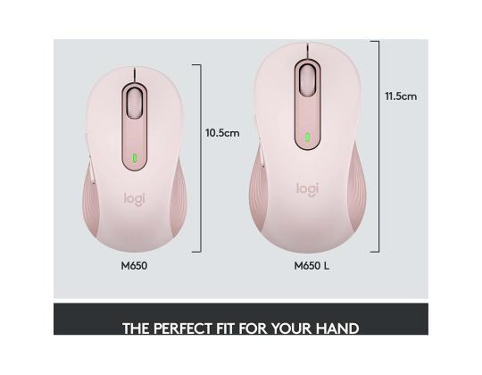 Logitech Signature M650, äänetön, vaaleanpunainen - langaton optinen hiiri