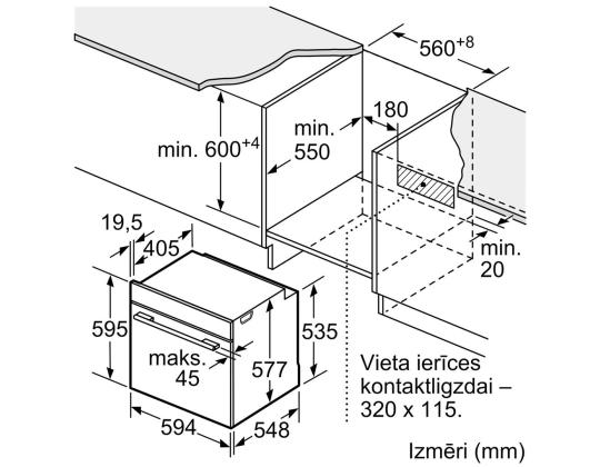 Bosch, Series 8, pyrolyyttinen puhdistus, 71 L, valkoinen - Integroitu uuni