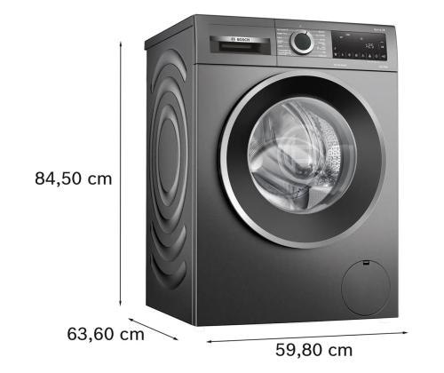 Bosch Series 6, 9 kg, syvyys 59 cm, 1400 kierrosta minuutissa, harmaa - Kannettava pesukone
