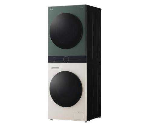 LG, 12 kg + 10 kg, syvyys 66 cm, 1400 rpm, beige/vihreä - Pesukone + kuivausrumpu - Pyykinpesukone + kuivausrumpu
