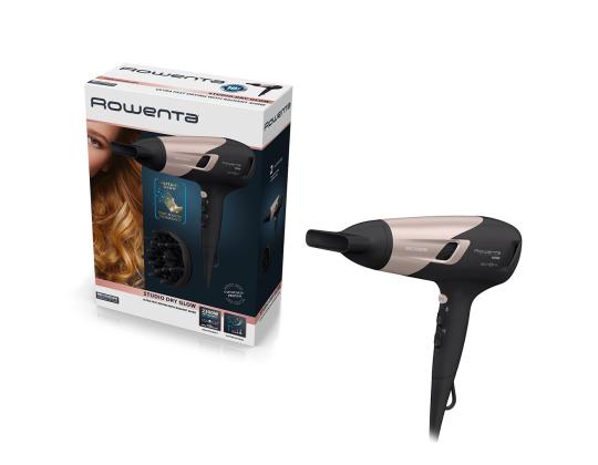 Rowenta Studio Dry Glow, 2100 W, must/roosa - Föön