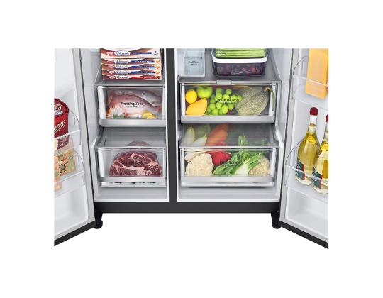 LG, vesi- ja jääannostelija, 635 L, korkeus 179 cm, musta - SBS jääkaappi