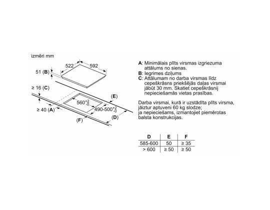 Bosch series 4, leveys 59,2 cm, kehyksetön, musta - Integroitu induktioliesi
