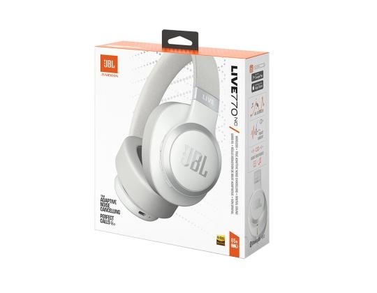 JBL Live 770NC, Mukautuva melunvaimennus, valkoinen - Langattomat korvakuulokkeet
