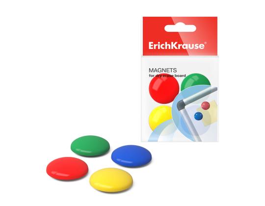 Sarja taulumagneetteja 30mm 8kpl pakkauksessa sekavärejä ERICH KRAUSE