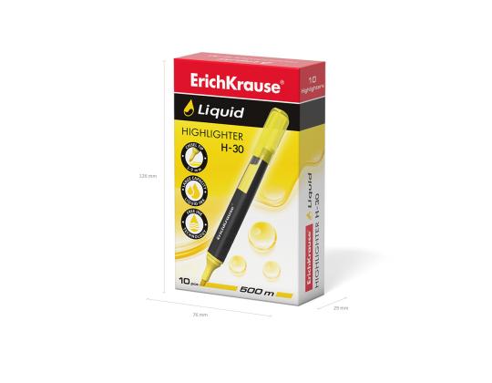 Tekstimarker ERICH KRAUSE H-30 vedela tindiga kollane